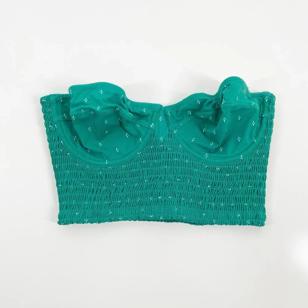NWT Free People Come A Little Closer Longline Bra Teal Underwire Lingerie Size S